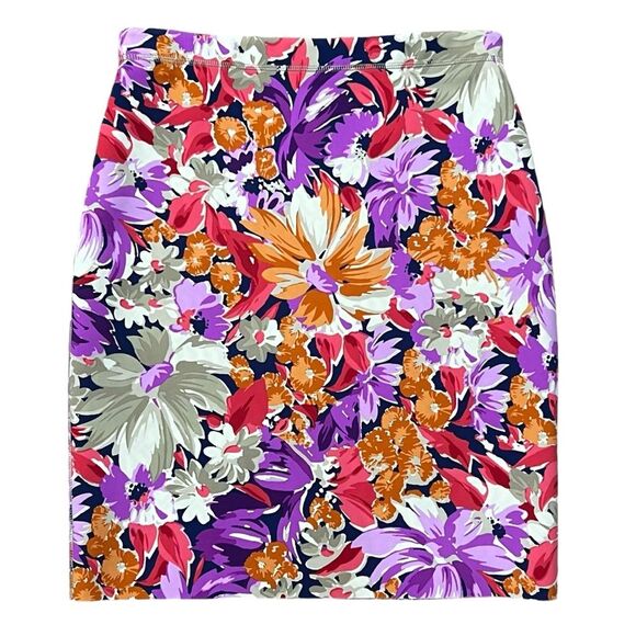 J McLaughlin Halle Reversible Scuba Skirt Sz XS Floral Preppy Resort Bloomcore - Picture 3 of 9